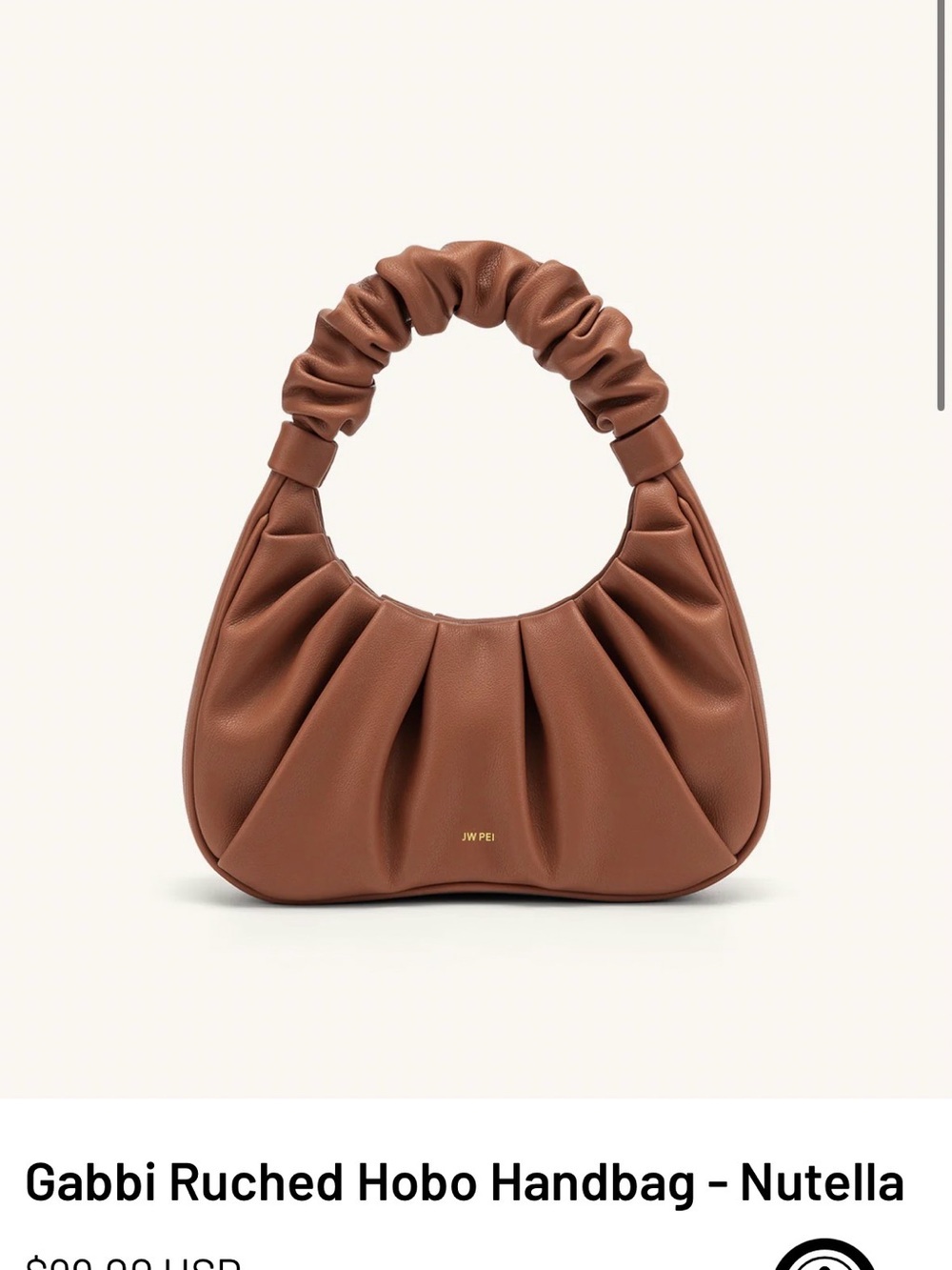 JW PEI Gabbi Ruched Hobo Handbag - Nutella Brown